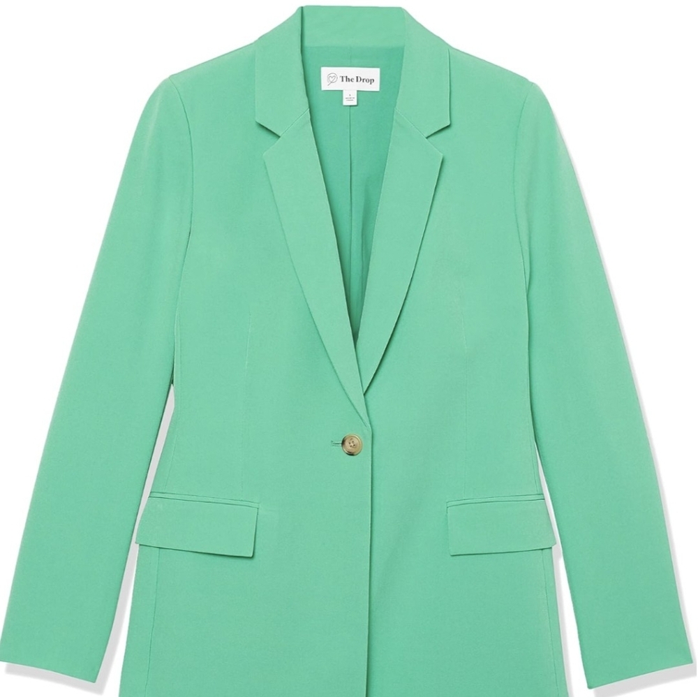 2/$14 The Drop Women's Vibrant Green Blazer